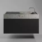 Умывальник подвесной Luxestone 120x50x20 см из керамогранита (Stonesink model6) - Фото 1